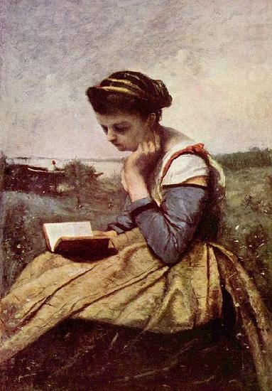 Jean-Baptiste-Camille Corot Lesende Frau china oil painting image